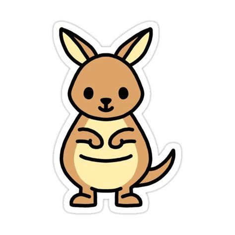 Kangaroo Sticker By Littlemandyart In 2021 Cute Stickers Print