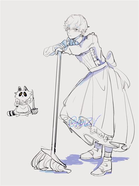 Anzv On Twitter Maid Raccoon Maybenrough Sketchncaelus