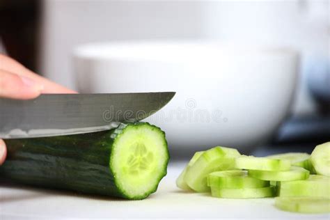 Cutting Cucumber Stock Image Image Of Diet Closeup 17071791