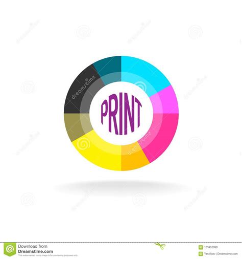 Print Shop Round Logo Template Stock Vector Illustration Of Corporate