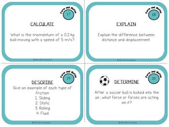 Force And Motion Physical Science Task Cards By Nitty Gritty Science