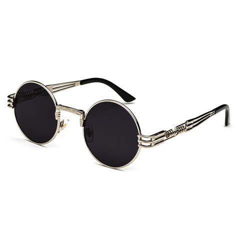 Buy Kachawoo Silver Retro Steampunk Metal Round Men S And Women S Sunglasses For Summer 888010