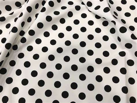 Tessuto A Pois In Cotonepois Bianco E Nero Made In Italy Etsy