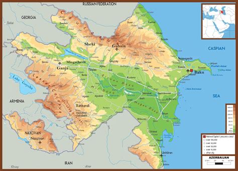 Große detaillierte karte von aserbaidschan. Aserbaidschan Karte