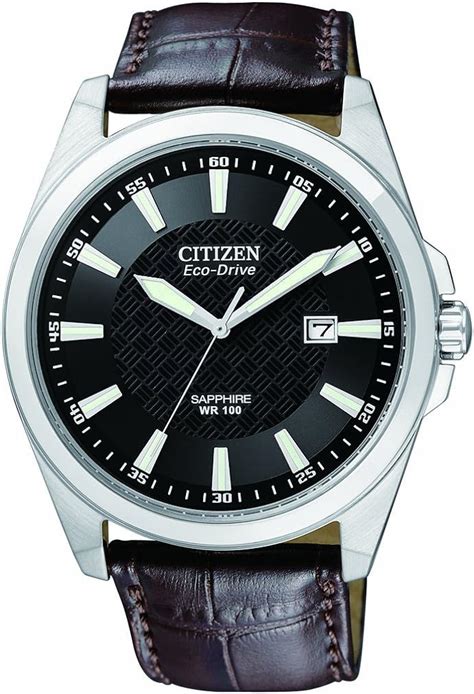 Citizen Men S Sapphire Glass Wr Eco Drive Watch Bm E Amazon