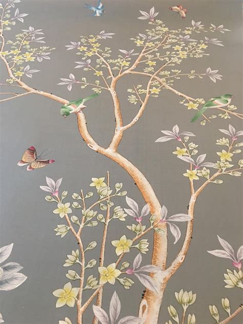 Chinoiserie Handpainted Artwork One Panel Of 53 By Etsy Funky