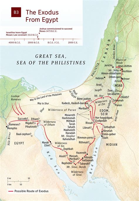 Map Exodus From Egypt Bible