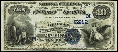 Check spelling or type a new query. 1882 10 Dollar Value Back National Currency Bank Note 5212 The German National Bank Of Marietta ...