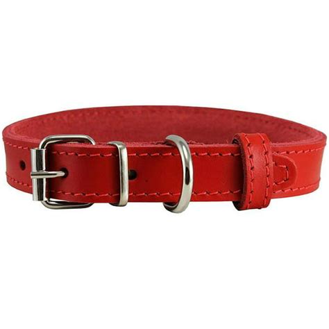 Genuine Leather Dog Collar Red 4 Sizes 16 185 Neck 12 Wide
