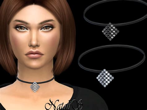 Curved Square Crystal Pendant Choker Found In Tsr Category Sims 4