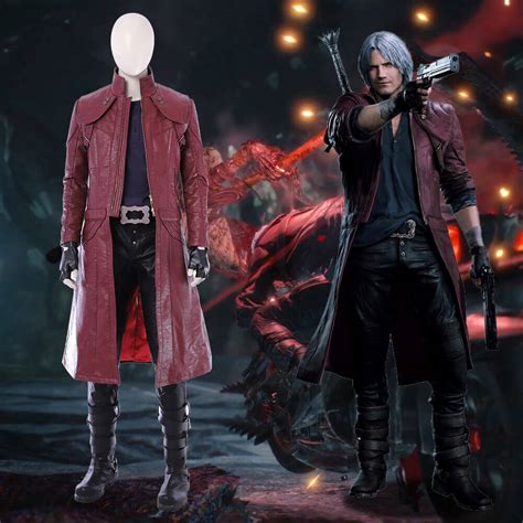 Devil May Cry Cosplay Costume Dmc 5 Dante Pu Leather Jacket Wishiny