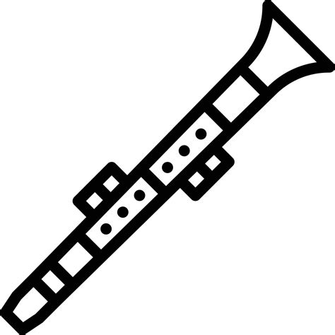 Clarinet Music Musical Instrument Outline Icon 14353372 Vector Art At