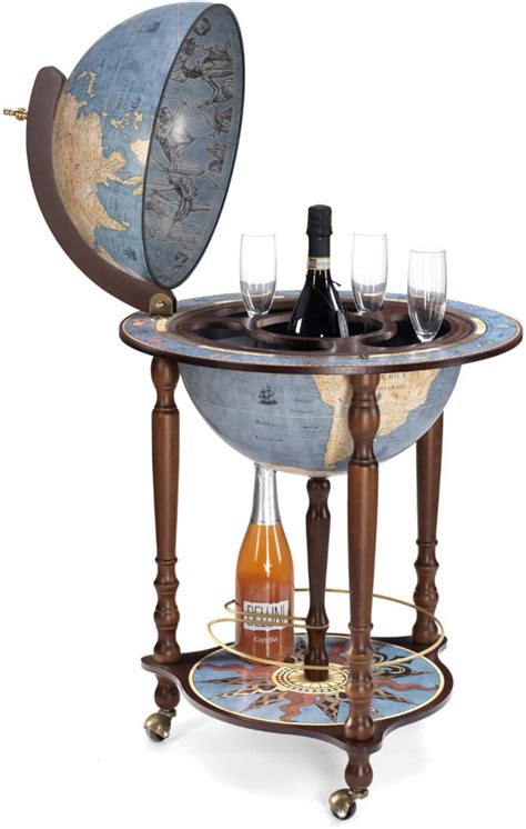 Goplus Globe Bar Cart 16th Century Italian Wood Globe Wine Bar With