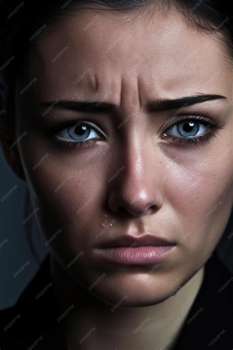 Premium Ai Image A Woman With A Tear On Her Forehead