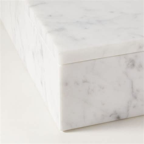 Extra Large White Marble Box Cb2 Havenly