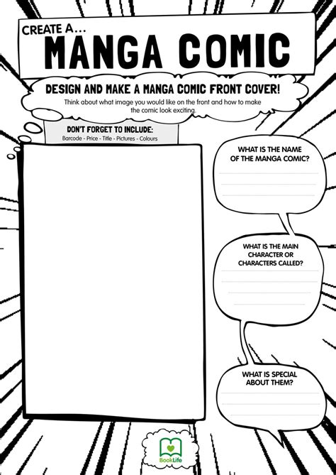 Free Downloadable Manga Worksheet Booklife