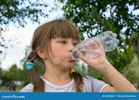Girl Drinking Water Stock Image Image Of Person Bottle 44292821
