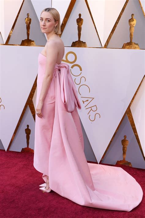 Soairse Ronan At Oscars 2018 Pink Prom Dresses Pink Gowns Backless