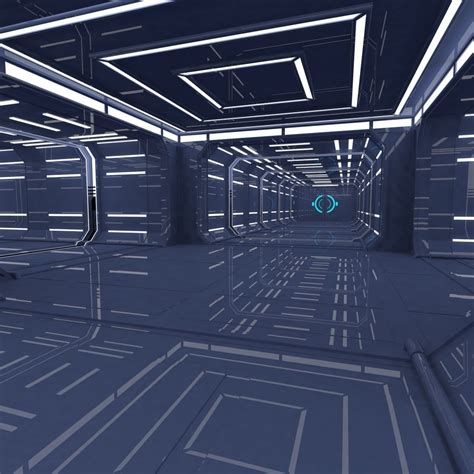 3D Model Sci Fi Corridor VR AR Low Poly CGTrader