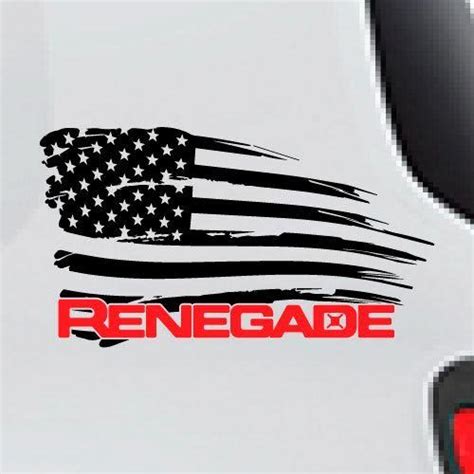 Product 2 Color Jeep Renegade Distressed American Flag Graphic Vinyl