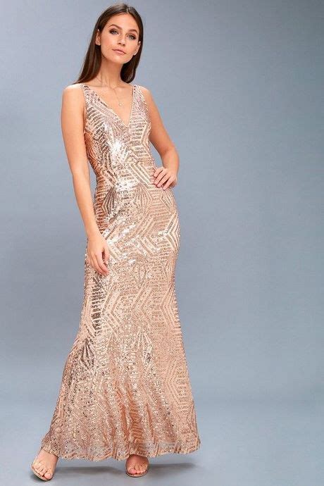 Long Gold Sequin Dress