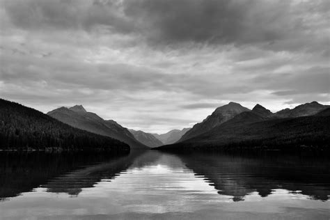 Bowman Lake And A Mountain View Black And White Glacier Na Flickr