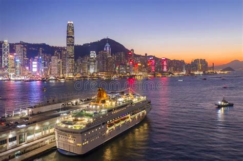 Ocean Terminal And Victoria Harbour Sunset Of Hong Kong Editorial Photo