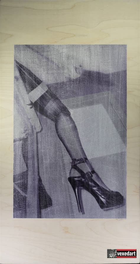 Legs In Lingerie Thigh High Stockings High Heels Art Screen Print