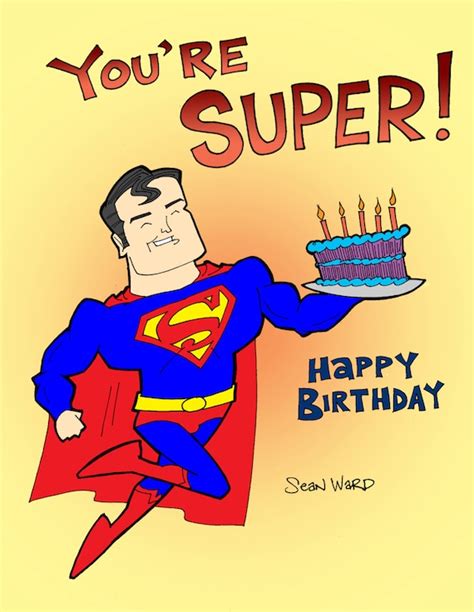 Items Similar To Superman Birthday Card On Etsy