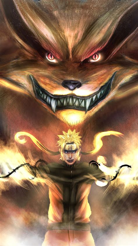 Naruto live hd wallpaper new tab backgrounds extension by lovelytab. 1080x1920 Naruto And Kurama 4k Iphone 7,6s,6 Plus, Pixel ...