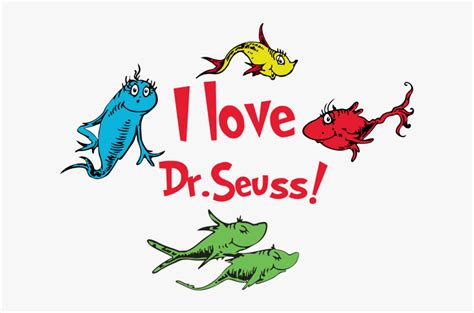 I Love Dr Seuss, Fish Svg,dr Seuss Svg,dr Seuss Gift,, HD Png Download