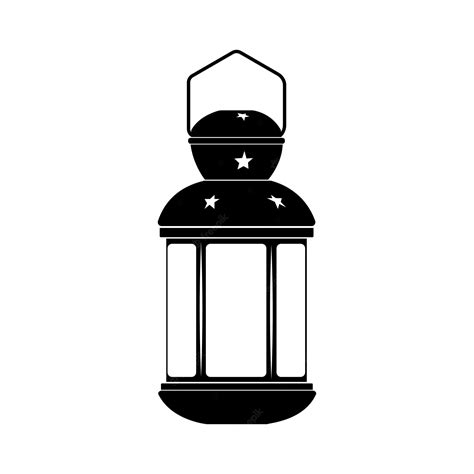 Icône Ramadan Lantern Silhouette Vecteur Vecteur Premium
