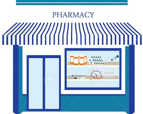 60655246 Raster Illustration Pharmacy Drugstore Shop - Drugstore Vector ...