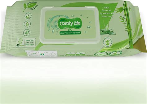 Comfy Life Biodegradable Adult Full Body Wet Wipes Large Luxury Eco