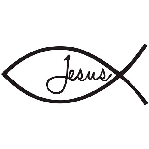 Jesus Fish Script Vinyl Decal Car Truck Window Bumper Sticker Etsy