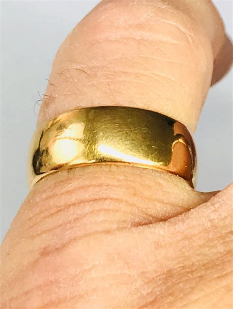 Stunning Heavy Antique 22ct Gold Wide Band Wedding Ring Hallmarked