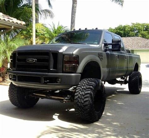 Matte Grey Ford Trucks Trucks Jacked Up Trucks