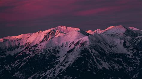 Mountains Wallpaper 4k Pink Sky Twilight