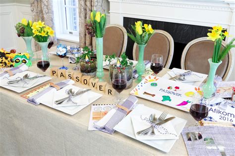We love to see how passover seder tables are set; The Fun Passover Table - Breaking Matzo
