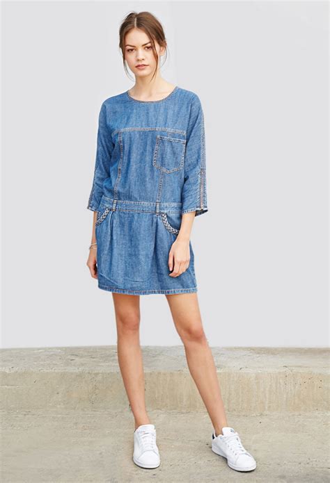 Forever 21 Chambray Shift Dress In Blue Lyst