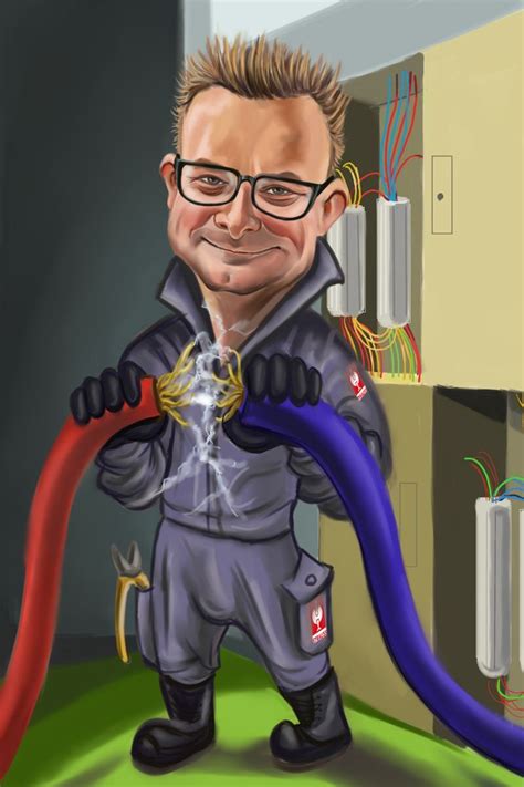 Caricature Of The Electrician Caricature Online Caricature Artist