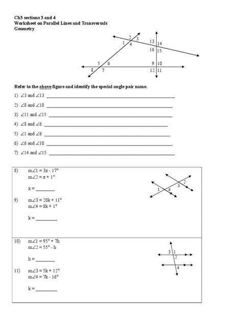 52 parallel lines and transversals alternate interior angles theorem if two parallel lines are cut by a transversal, then the pairs of alternate. Parallel Lines And Transversals Proofs Worksheet With ...