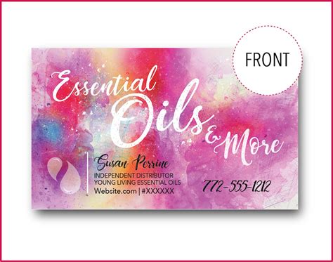 Business Cards For Essential Oils Downloadable And Printable Etsy