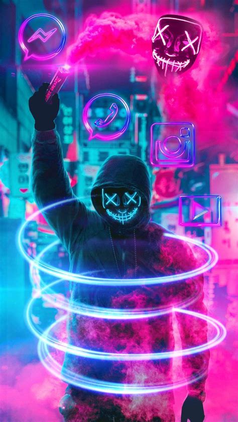 Scary Neon Iphone Wallpapers Wallpaper Cave