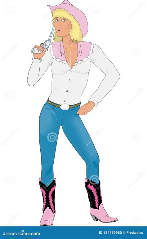 Cowgirl Vector Illustration Stock Vector Illustration Of Boots Vector 134759980