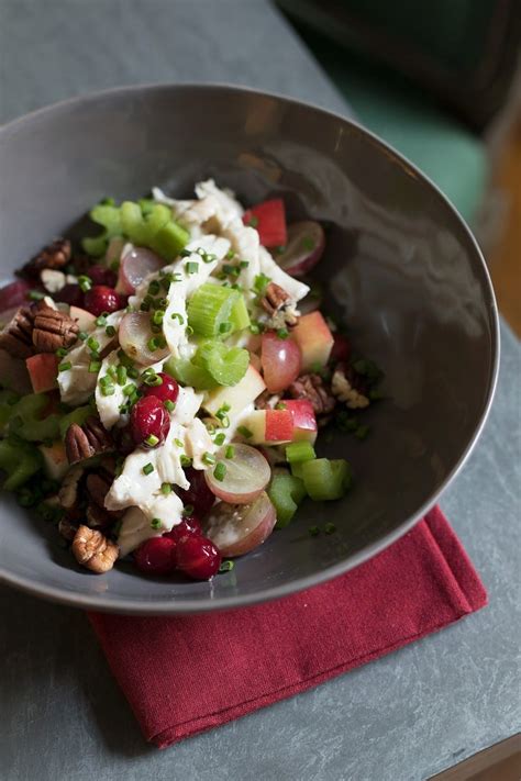 Shredded Turkey Cranberry Waldorf Salad Recipe Salt Wind Travel