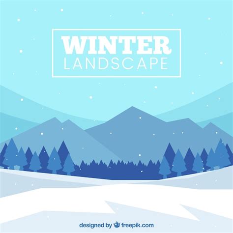 Free Vector Winter Snowy Landscape Background