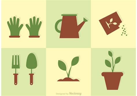 Garden Icons Vector Set Download Free Vector Art Stock Graphics And Images
