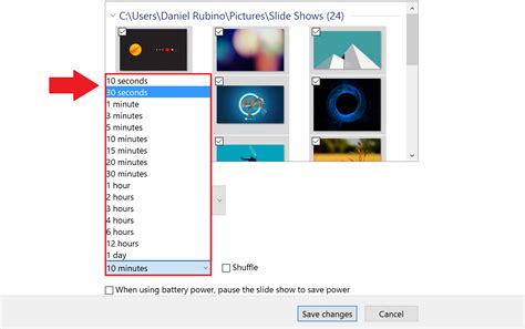 Shuffle Slideshow Windows 10