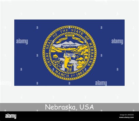 Nebraska Usa State Flag Flag Of Ne Usa Isolated On White Background